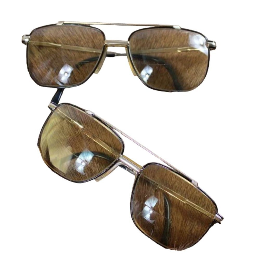 Giorgio Retro Gold & Black Tone Prescription Glasses Vintage Two Pair Lot - Picture 2 of 7